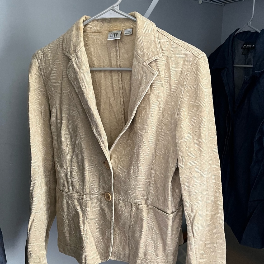 DKNY Beige Textured Blazer